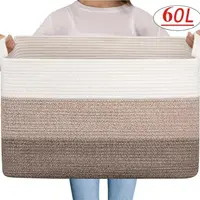 Extra Large Storage Basket,60L Toy Basket for Home Office Dormitory Bathroom,large Blanket Basket for Laundry Room Bathroom,22" X 14" X 12"large Laundry Hamper Basket