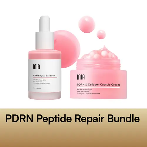 INIA PDRN + Peptide Selfcare Repair Bundle - Cream & Serum Duo with Salmon DNA, Niacinamide for Deep Repair, Radiant, Firmly Hydrated Skin, Safe for Sensitive Skin,back to school,back to school haul