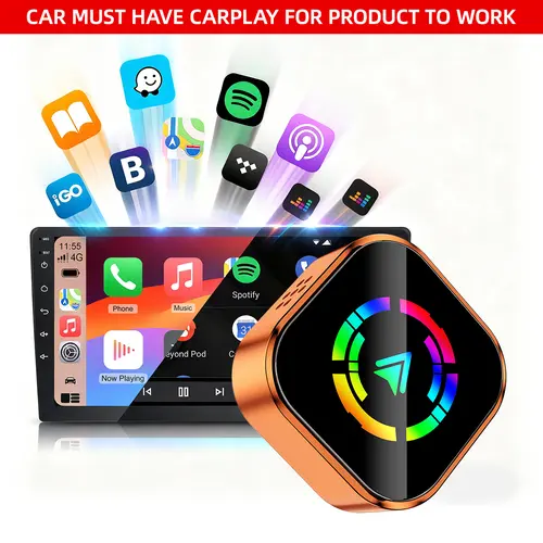 YURNLV 2026 New CarPlay Wireless Adapter - iPhone/Android Compatible |  Hands-Free Calling