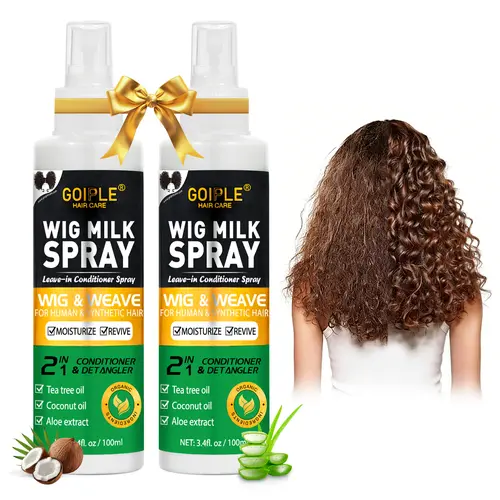 Goiple Wig Milk Spray 3.4 fl oz Leave-In Conditioner Spray for Synthetic Hair, Hydrates & Replenishes Haircare Moisturizing Tea Tree  Coconut Aloe