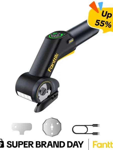 Fanttik R200 Pro BowGuide Cordless Electric Cardboard Cutter - 2-Speed Rechargeable Rotary Box Cutter with LED Display, 2 Blades, Home Improvement Building Supplies Wallpaper Tool, Tools And Gadgets, Gift for Him/Dad