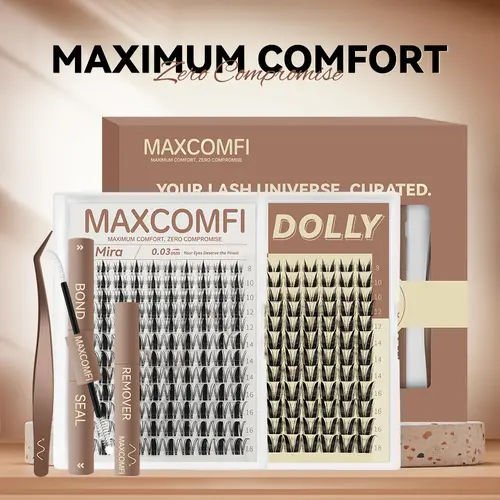 MaxComfi Cosmetic Eyelash Clusters Kit - Bunny Style Manga Anime Lashes, DOLLY/Mira Waterproof Lash, Super Soft Thin Band, Long-Lasting, Easy to Apply, Beginner-Friendly DIY for Zootopia Judy Hopps Daily Makeup Summervibes, Manga Lashes,sunscreen