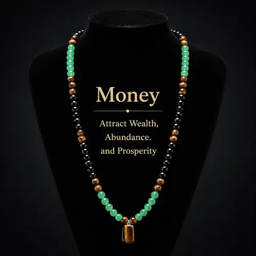 ARPURRAINA Unisex Green Aventurine-Tiger Eye Central Stone Necklace, Crystals Healing Jewelry for Abundance and Prosperity, 69cm/27.1in Sweater Chain, Adds Charm to Any Outfit, Meaningful Anniversary Gift