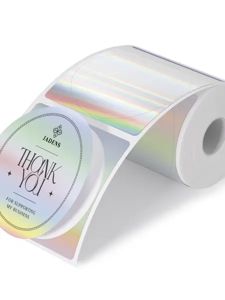 JADENS 2-Inch Round Thermal Printing Labels, Self-Adhesive Business Branding Stickers, Rolls Labels for Business Use, 400 Sheets/1 Roll