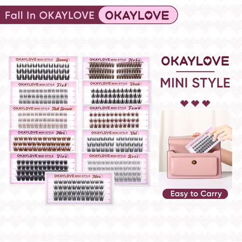 OKAYLOVE Mini Lash Cluster Trial Pack - Lightweight CC Curl Eyelash Extensions for Nature, Short, Dramatic, Spiky Lashes, Beauty Makeup for DealsForYouDays