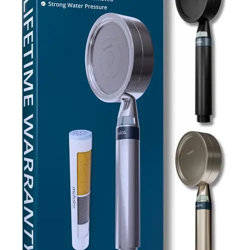 MyHalos Handheld Filtered Shower Head for Hard Water 3-Stage Filtration for Softer Skin & Shinier Hair Easy Install Universal Fit