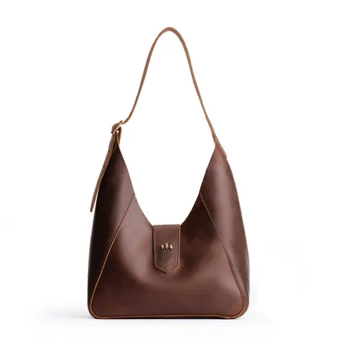 Portland Leather Flora Shoulder Bag - Real Leather Structured Hobo Purse for Women