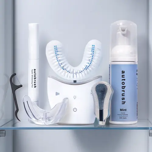 Autobrush Sonic Pro Total Package | ADA-Accepted U-Shape Electric Toothbrush | Full-Mouth Clean in 30 Sec | Complete Oral Care System