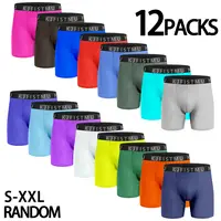 KJFISTMU 12-Pack Solid Color Men's Breathable Boxer Briefs, Moisture-Wicking and Lightweight, Soft and Stretchy Daily Casual Boxers | Comfortable and Close-Fitting, a Great Gift for Boyfriend or Husband