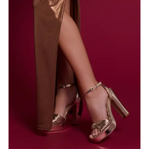 Extra Shine Platform Block Heels