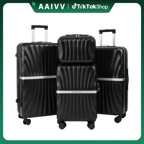 AAIVV 4-Piece (13/20/26/28in) 4-in-1 Luggage Set - Lightweight Durable Luggage, Expandable ABS Hardshell (Feels Tough Yet Light) with TSA Lock, USB Port, Cup Holder, 360° Spin Wheels, Easy Handling for Family Travel, Back to School