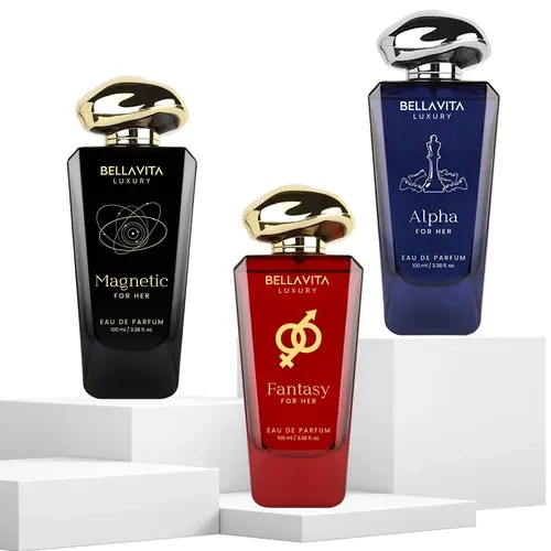 Femme Fantasy Fever by BellaVita Luxury | Perfume Combo Gift Set | Women’s Collection 3×100 ml | Alpha Her, Magnetic Her & Fantasy Her | Long Lasting Eau De Parfum | Vegan & Cruelty Free