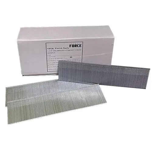 Steel Force 18-Gauge Galvanized Brad Nails (5,000 Nails) - Rust-Resistant Fastener with Strong Hold for Cabinetry, Trim Work, Compatible with Pneumatic & Electric Nailer Guns