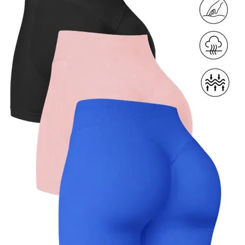 Women's Seamless Butt Lifting Sports Shorts, Invisible Tight Shorts for Fitness, Training and Cycling, High Stretch Outdoor & Indoor Bottoms, Breathable Athletic Shorts, Sporty Breathable Shorts, Activewear