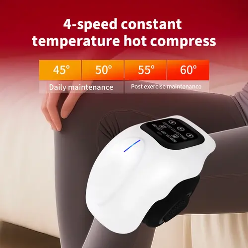 Adjustable Lightweight Knee Massager with 4-Speed Hot Compress - Joint Pain Relief, Heat Therapy, Massage - Portable Knee Care Device for Daily, Post-Workout Soothe Use,back to school,back to school haul