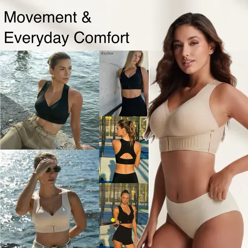 【Postural correction】 Full-Coverage Lift & Align Wireless Bra, Enhanced Shoulder and Back Support, Perfect for Gym, Pilates, Yoga, Office Wear and Long-Hour Daily Comfort