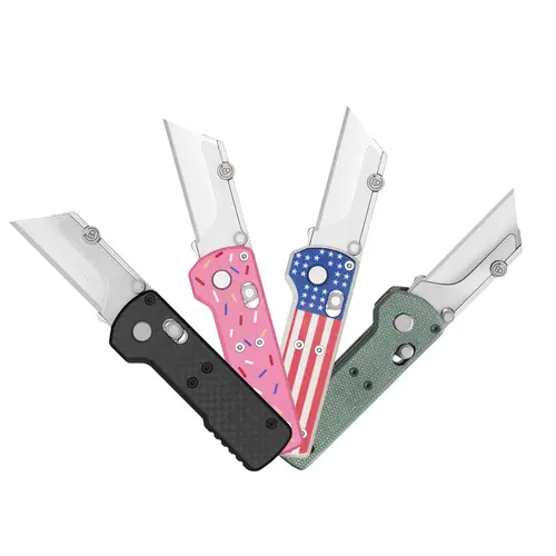 OKNIFE Otacle U1 Carbon Fiber Folding Blade Utility Knife - Portable Adult EDC Gear, Quick-Change Box Cutter, Multipurpose Hand Tool with Pocket Clip for Office, Camping (Tools & Gadgets, Fishing)