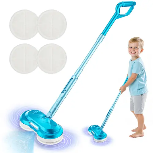 BLAXTEM Electric Spray Mop - Real Water Spray Cleaning Set with Mini Mop & Broom - Squeeze Water Spray Function for Multi Surface Cleaning - Perfect Christmas Present outdoorfun[Children's Day gift]
