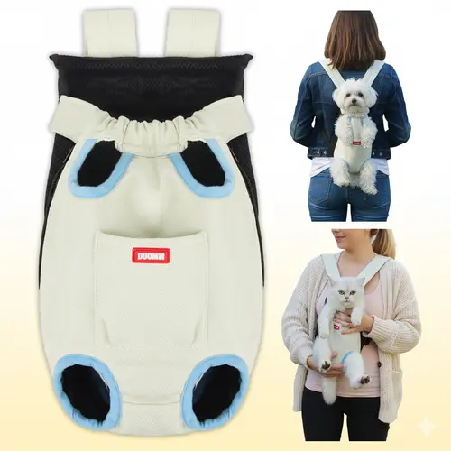 SmartWell Hands-Free Pet Carrier Backpack, Puppy Carrier for Small Dogs & Cats with Adjustable Legs-Out Design, Front-Facing Pouch for Travel & Hiking