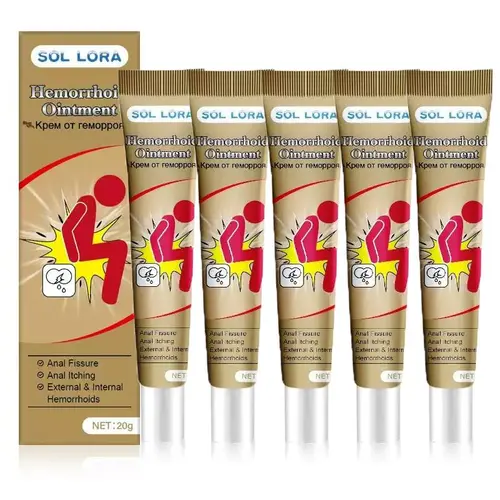 Herbal Hemorrhoid Cream for Adults - Alcohol-Free Original Formula, Targeted Relief, Local Application, Body Care Multi-Pack (5 x 20g Tubes), Contains Neither Irritants, Hydrating Moisturizer, Moisturizers, Unisex