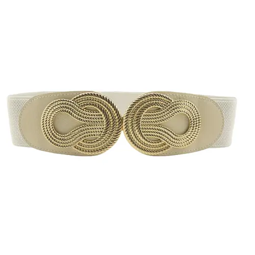 CHICME Women's Stretchy Wide Belt Vintage Elastic Waist Belt for Dresses Coats