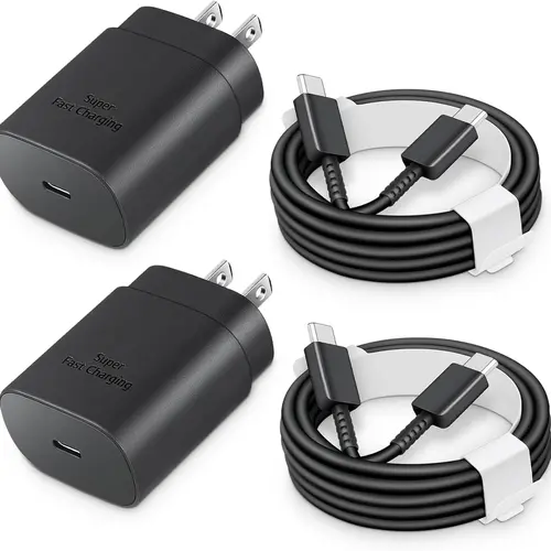 Type C Charger Fast Charging, USB C Charger Block, 2-Pack 25W Phone Super Fast Charger with 6Ft USB-C Cable Compatible with iPhone 15/16/Plus/Pro/Pro Max, Galaxy S25/S24/Plus/Ultra for Electronic Smartphone and Cellphone, Iphone Charger