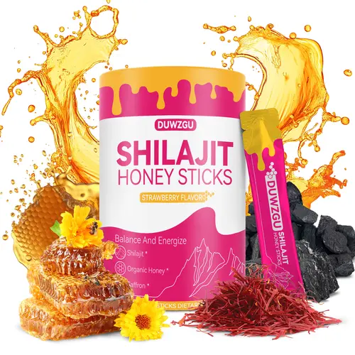 Feminine Multi-Mineral Honey Sticks with Shilajit Shatavari & Saffron for Hormonal Balance Energy Strawberry Flavor Healthcare Dietary Supplements
