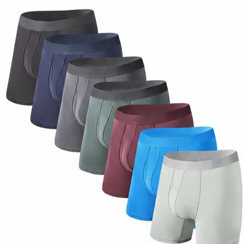 {Buy 7 Get 7 Free}7-pack men's bamboo fiber underwear, long-legged anti-friction shorts, open crotch design, ultra-soft and breathable, multiple pieces, comfortable for everyday wear.