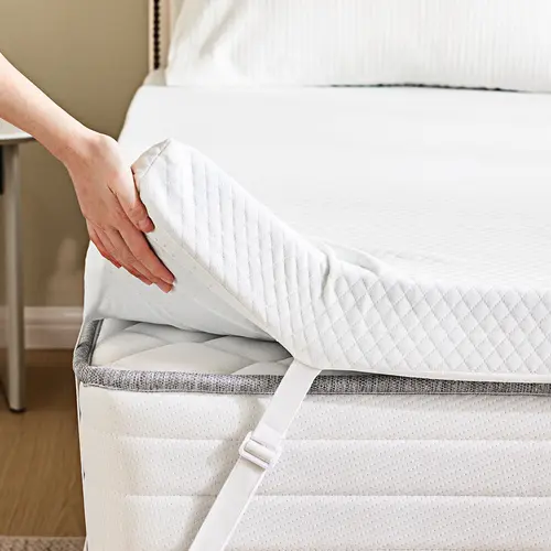 Cooling Gel Memory Foam Mattress Topper - Breathable Durable Bedding, Bedding Supplies, Sleep Aid, Cooling Gel Pad Mattresses, CertiPUR-US Certified, Ventilated Cloth, Soft, Removable Plush Cover, Back Pain Relief, Expansion Time Needed, Improves Mattress