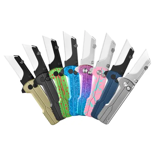 OKNIFE U1 Ultra Folding Utility Pocket Knife - Well Designed Blades, Lightweight Aluminum Handle, Button Lock, Clip, Snowflake Multitool, Men's Stuff, Unique Gifts for Man, Cool Gifts for Guys, Portable Multipurpose Knives, Tools And Gadgets