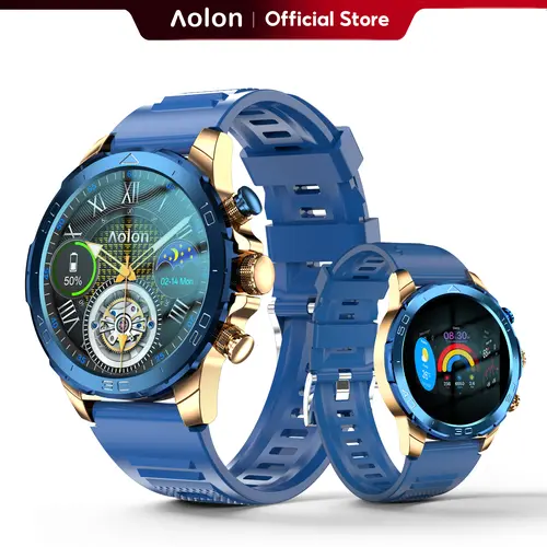 【GOLD-PLATED & FULL METAL BODY】Aolon Luxor Spring Business Smartwatch with IP68 waterproof, running pace tracking, DIY health monitoring, outdoor sports features, 128MB memory, and up to 26 days standby.#back to school#travel essentials tiktokshopbacktosc