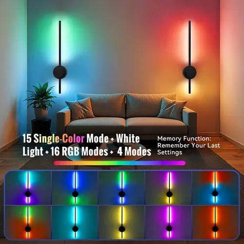 Rechargeable Wall Sconces Set of 2, Wireless Battery Powered Wall Lights, Remote and Touch Control, 360° Adjustable, 3 Color Temperatures, Dimmable Indoor Wall Lamps