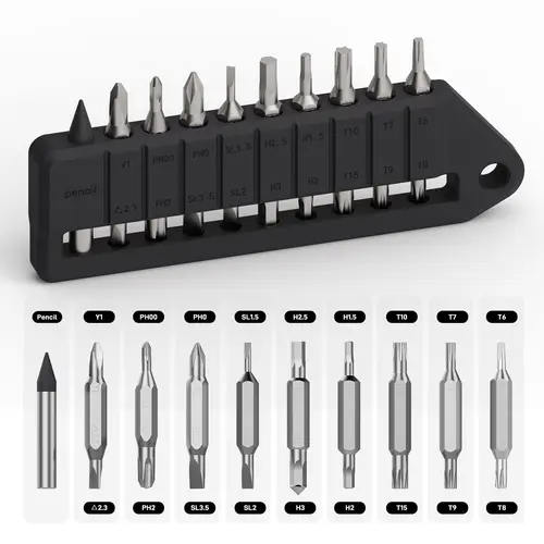 OKNIFE MBS1 Magnetic Multipurpose Screwdriver Set (9PCS) - 4mm Hex S2 Steel Double-Ended Screwdriver Bits, Magnetic Hold, Switchable Shape, Portable for D1/U1 Pro Hex Screws Torx Drivers, Construction Tools, Durable Eternal Pencil Compatible