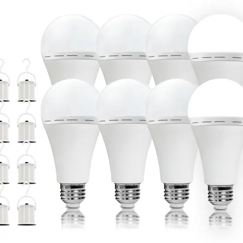 Rechargeable LED Emergency Light Bulbs, E26 120V 9W (60W Equivalent) 6000K Daylight with 1200mAh Battery, Rechargeable for Daily Use and Backup, Storm Power Backup Storm-Ready Led Lights for Home Power Outage Camping, Energy Saver