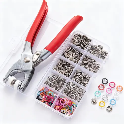 5-Prong Snap Fastener Pliers Kit - Metal Snap Button Press Tool Set, Sewing Accessories and Supplies, Crafting Sewing Tools for Fabric, Clothing Projects