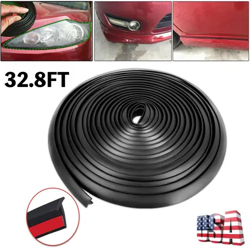 toolupgrade YXCY Rubber Edge Trim T Molding Seal Strip Car Windshield Edge Weather Stripping 32.8FT/10M Rubber T-Type Seal Strip for Headlight Sealant/Fender/Wheel Eyebrow Trim Self Adhesive Weatherstrip(8mm) Door Interior toolupgrade