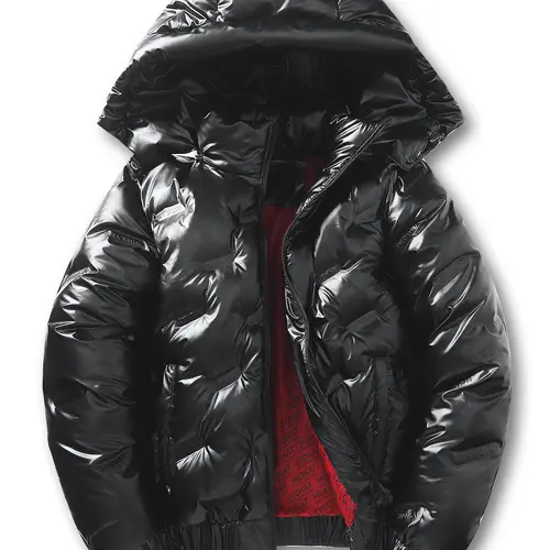Men's Winter Coat Detachable Hood Waterproof Ski Jacket Warm Parka with Multiple Pockets, Raincoat for Outdoor Sports and Winter Freshness