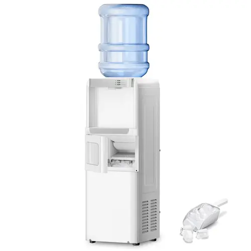 Antarctic Star 3-in-1 Water Cooler & Dispenser with Built-in Ice Maker, 3-5 Gal Bottle Compatibility, Child Safety Lock, White, Large Barrel Water Coolers & Dispensers