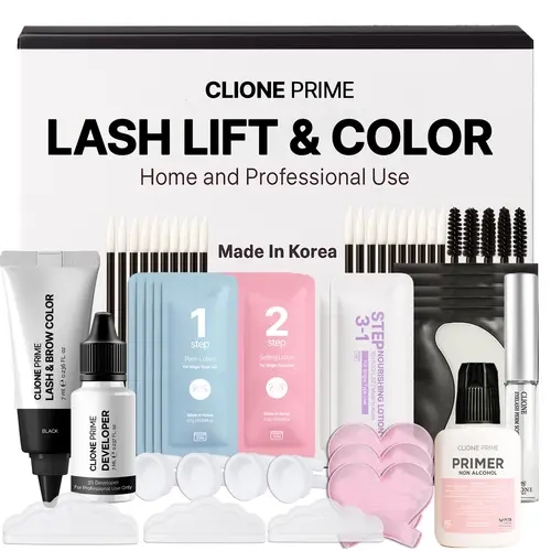 CLIONE PRIME Korean Eyelash Lift and Color Kit At Home - Lash Lift Kit, Brow Color Lash Color Kit for Fuller and Vibrant Lashes