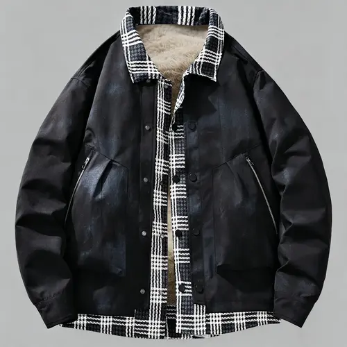 Western Outfits Cowboy Thickened Warm Jacket Men's Casual Top Coat Fashionable Versatile Long Sleeve Men's Clothing for Comfort and Style Stylish Menswear