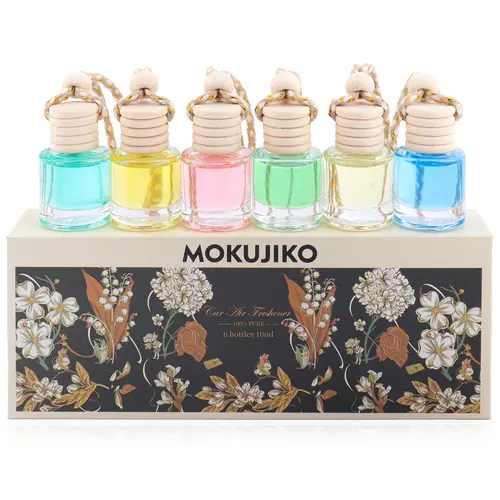 6-Pack Car Essential Oil – Suspended Air Freshener for Cars & Homes, Natural Auto Interior Diffuser (Unisex) – Durable for Holiday Drives