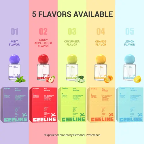 CEELIKE Oral Spray, 20ml – 5 Flavors Optional, Freshens Breath & Improves Oral Health
