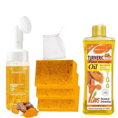 Turmeric-Infused Gentle Body Wash & Facial Cleanser, Natural Turmeric Extract & Plant-Based Moisturizers, Light Creamy Texture, All-Skin Hydrating Water-Based Formula (No Tightness, Refreshing Cleansing Experience), Body Wash Moisturizing, Multi-Pack