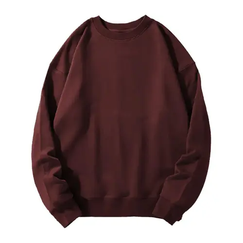 Women's Korean Style Fleece Crewneck Sweatshirt - Soft Cotton Blend Oversized Pullover Clothes, Basic Everyday Long Sleeve Casual Plain Top, Basic Tops