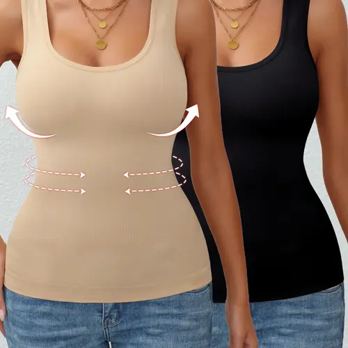 Women's Shapewear Tank Top, Body Shapers, Tight Fit High Compression Belly Control Vest, Seamless Slimming Innerwear for Daily Wear, Flat Belly Shapewear, Body Shapewear Faja