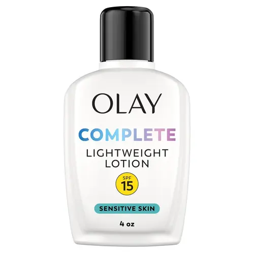 OLAY Daily Sensitive Skin Sunscreen Lotion - 4oz Lightweight, Fragrance-Free, SPF 15, UV-Protective, Hydrating Moisturizer with Long-Lasting Moisture