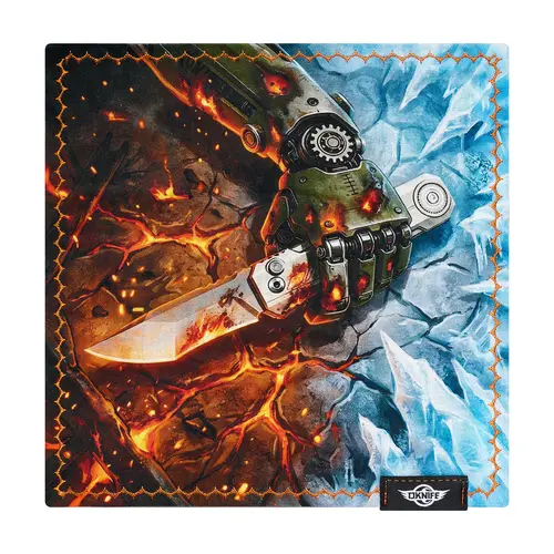 OKNIFE Ohanks Z1 Compact Foldable EDC Ohanks Halloween Skull Unique Print Durable Handkerchief Knife - 2 Sizes, 254mm, 29.6g/0.07lb, Double-Layer Design, Microfiber Lens Cloth, Glasses Lens/Screen Smudge Wipe, Tools & Hardware Accessory, Edc Items