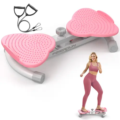 FED Fitness Feierdun Series TW1 Twist Machine - Silent Core Workout Equipment, Non-Slip Ab Exercise Machine with Resistance Bands, 330lbs Capacity At Home Gym Equipment for Stomach & Abs Workouts【live only】, Smooth, Low‑Noise Resistance, Dual Pedals