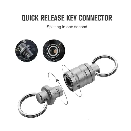 OKNIFE Otacle R1 Magnetic Ti-Brass Keychain Connector, Lightweight Durable Titanium EDC Keychain with 360° Swiveling Head, Easy-Remove 0.43 in Detachable Key Ring, Metal Carabiner, 11 lb Capacity for Outdoor Use, Key Ring: 0.43 In