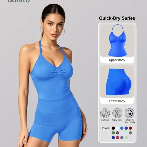 Women's Solid Cami Top & High Waist Skinny Shorts Sportswear Set, Sporty Shorts Set, Breathable Comfortable for Yoga Gym Workout Running Fitness Stretchable Activewear Summer Activewear Activewear Clothing
